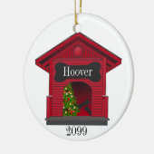 Dekoriertes Weihnachtshaus Personalisiert Keramik Ornament (Links)