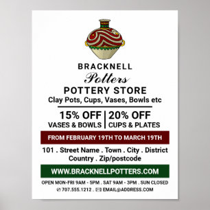 Dekorjug, Keramik-Store, Potter-Werbung Poster