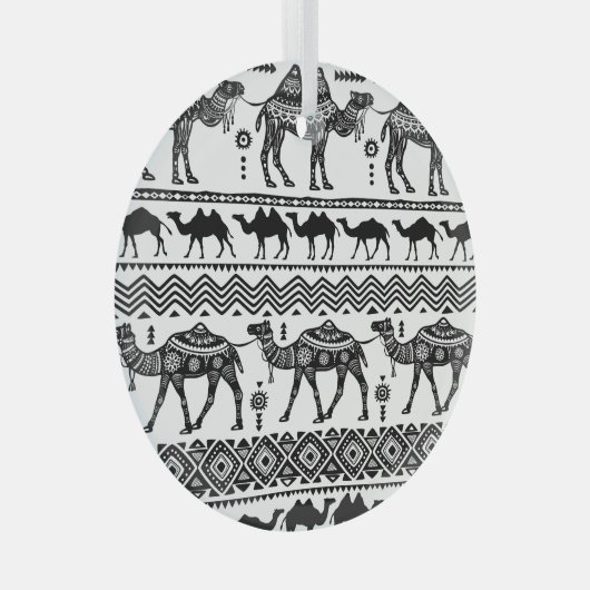 DekorKamele Nahtloses Muster Ornament Aus Glas (Vorderseite Rechts)