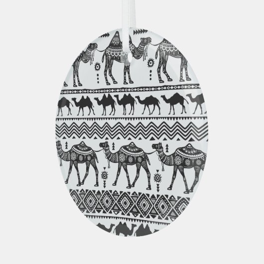 DekorKamele Nahtloses Muster Ornament Aus Glas (Vorderseite links)