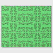 Dekorpaisley-Muster auf grün Geschenkpapier (Flach)