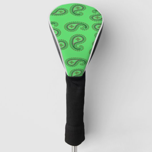 Dekorpaisley-Muster auf grün Golf Headcover (Vorderseite)