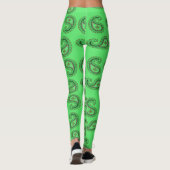 Dekorpaisley-Muster auf grün Leggings (Rückseite)