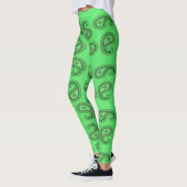 Dekorpaisley-Muster auf grün Leggings (Links)