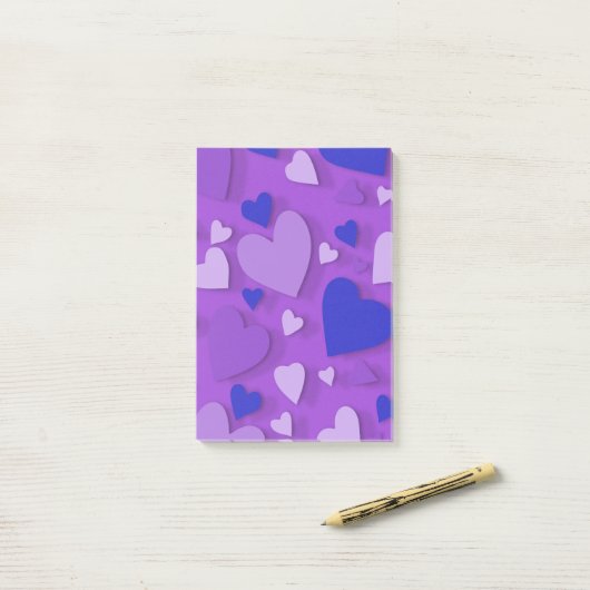 Dekorpapier Herz 9 Post-it Klebezettel (Auf Schreibtisch)