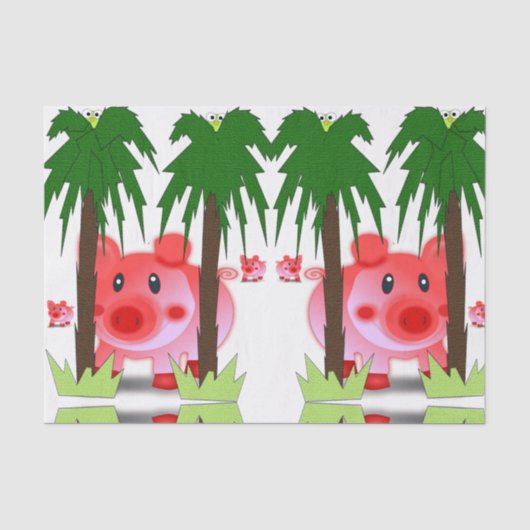 Dekorpapier Rosa Schweine Seidenpapier (Vorderseite)