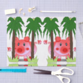 Dekorpapier Rosa Schweine Seidenpapier (Handwerk)