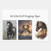 Dekorpapiere Decoupage 9 A4 Pferde Geschenkpapier Set (Vorderseite)