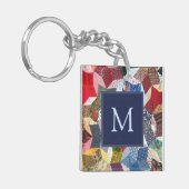 Dekorpatchwork-Sternenmuster-Monogramm Schlüsselanhänger (Vorderseite links)