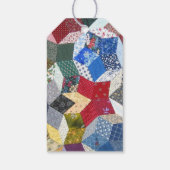 Dekorpatchwork-Sternenmuster personalisiert Geschenkanhänger (Rückseite)