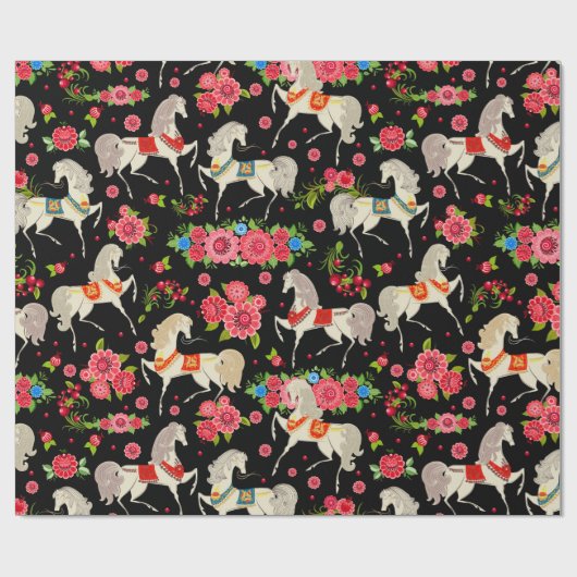 Dekorpferde Geschenkpapier (Flach)