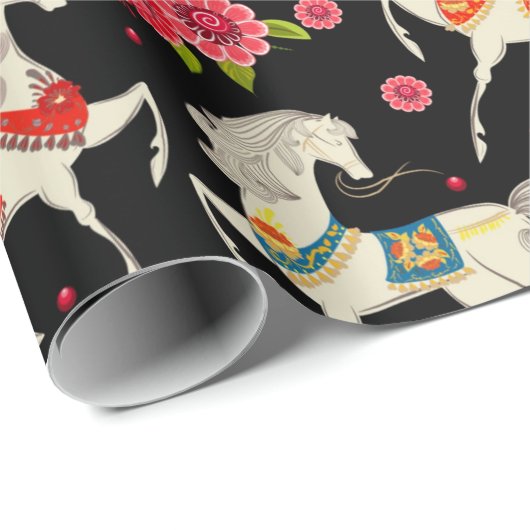 Dekorpferde Geschenkpapier (Rolleneckpunkt)