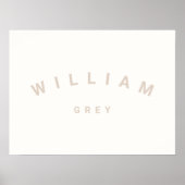 Dekorplakat für neutrale Minimalistische Namen im Poster (Vorne)