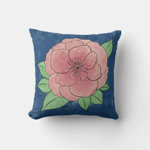 Dekorrosa Blume Blauer Kissen Kissen
