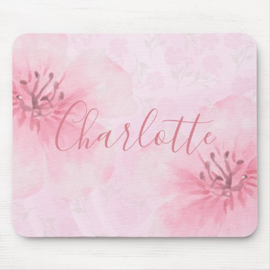 Dekorrosa Floral Ihr Name Mousepad (Vorne)