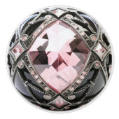 Dekorrosa Schwarze Imitate Edelsteine Keramikknauf (Vorderseite)