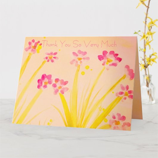 Dekorrosa und grün karte (Gelbe Blume)