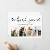 Dekorskript danke Ihnen 4 Fotos Hochzeit Mitteilungskarte (Vorderseite/Rückseite Beispiel)