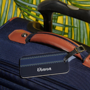 Dekorspitzendruck auf blau gepäckanhänger