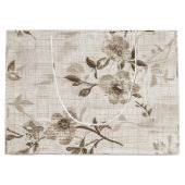 Dekortbeutel mit braunem Blumendesign Große Geschenktüte (Vorderseite)