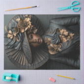 Dekouapge Black Woman Graceful Vintag Sophisted Seidenpapier (Basteln)