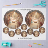 Dekoupage 12" Weihnachtskreis & 8 Untersetzer  Seidenpapier (Basteln)