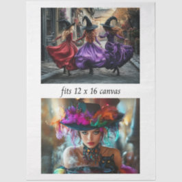 Dekoupage 12x16 Whimsical Hexen Festliches Mystisc Seidenpapier