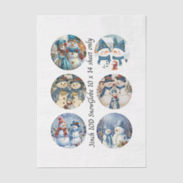 Dekoupage 3" Schneekugel-Form Weihnachten Seidenpapier