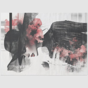 Dekoupage Abstrakt Art Woman Semi-transparent Seidenpapier