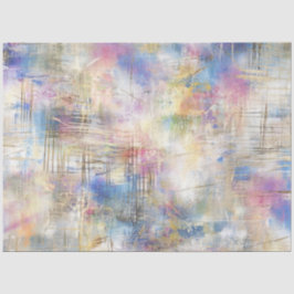 Dekoupage Abstrakt Blue Pink Lila Gelb Design Seidenpapier