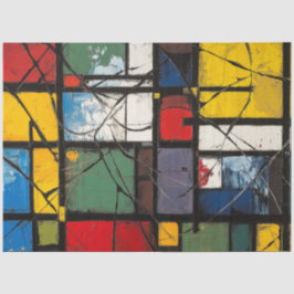 Dekoupage Abstrakt Geometric Vibranric Color Squar Seidenpapier