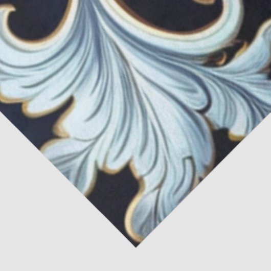 Dekoupage Abstrakt Gold Lila Blue Wirbel Seidenpapier (Ausschnitt)