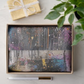 Dekoupage Abstrakt Painting Woman Black Hat Seidenpapier (Geschenk)