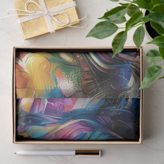 Dekoupage Abstrakt Patterns Frauenhut Seidenpapier (Geschenk)