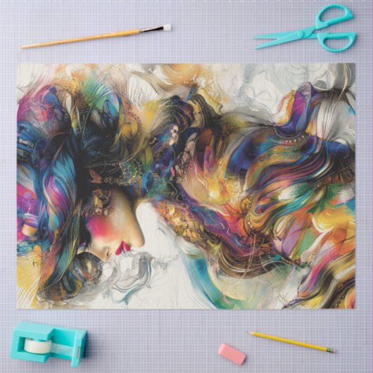 Dekoupage Abstrakt Patterns Frauenhut Seidenpapier (Basteln)