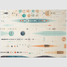 Dekoupage Abstrakte Formen Muster Blue Orange Seidenpapier