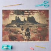 Dekoupage American Flag Wild West Fotografy Seidenpapier (Basteln)