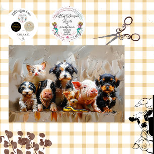 Dekoupage Animal Foto for Vet's Office Seidenpapier