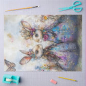 Dekoupage Anthropomorphe Osterkaninchen Seidenpapier (Basteln)