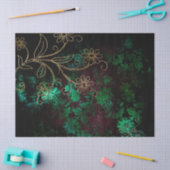 Dekoupage aus Gold und Grün Seidenpapier (Basteln)