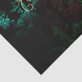 Dekoupage aus Gold und Grün Seidenpapier (Detail)