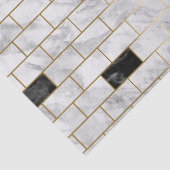 Dekoupage aus schwarzem und weißem Marmor Seidenpapier (Detail)