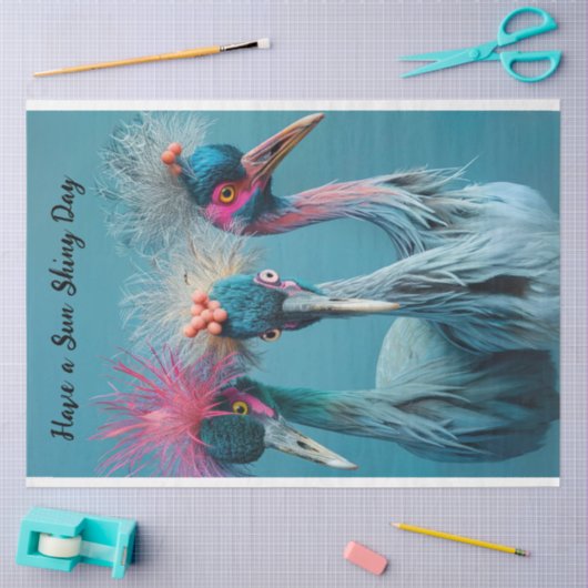 Dekoupage Birds Sun Shiny Day Seidenpapier (Basteln)