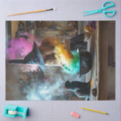 Dekoupage Black Cat Watching Hexen Brew Seidenpapier (Basteln)