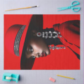 Dekoupage Black Model markieren Red Hat Seidenpapier (Basteln)