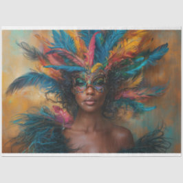 Dekoupage Black Queen Lady von Mardi Gras Seidenpapier