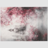 Dekoupage Buddha Statue Cherry Blossom Bäume Seidenpapier (Vorderseite)