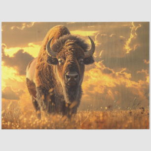 Dekoupage Buffalo Indisches Territorium Golden Sun Seidenpapier