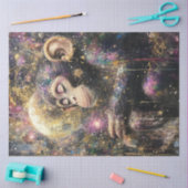 Dekoupage Celestial Dreamlike Monkey Bright Colors Seidenpapier (Basteln)