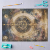 Dekoupage Celestial Map Astrologisches Diagramm Seidenpapier (Basteln)